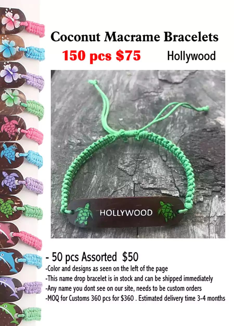 Coconut Macrame Bracelets -Hollywood
